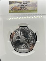 2015 5oz America the Beautiful Blue Ridge MS69DPL NGC Early Release