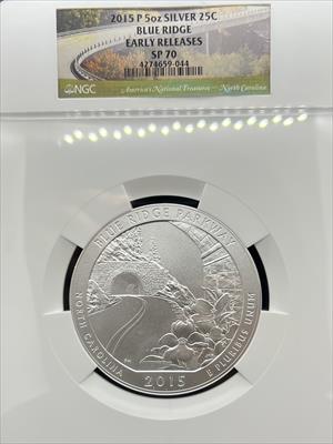 2015 5oz America the Beautiful Blue Ridge SP70 NGC Early Release