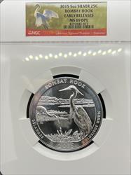 2015 5oz America the Beautiful Bombay Hook MS69DPL NGC Early Release