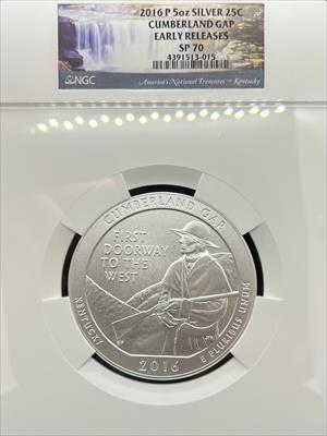 2016 5oz America the Beautiful Cumberland Gap SP70 NGC Early Release