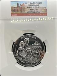 2017 5oz America the Beautiful Ellis Island MS69DPL NGC Early Release