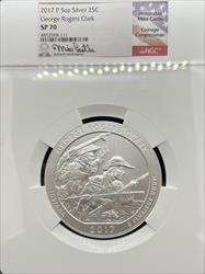 2017 5oz America the Beautiful George Rogers Clark SP70 NGC Mike Castle