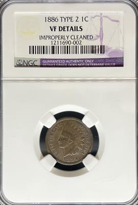 1866 T2 Indian Cent VF Details NGC VF DETAILS