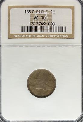 1857 Flyinig Eagle Cent VG10 NGC