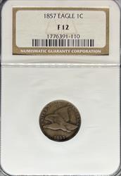 1857 Flyinig Eagle Cent F12 NGC