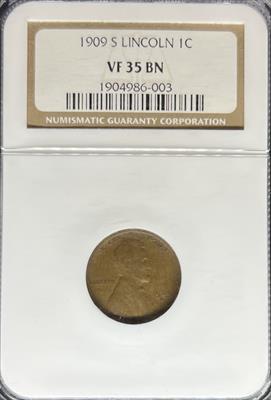 1909-S Lincoln Cent VF35BN NGC