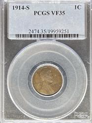 1914-S Lincoln Cent VF35 PCGS VF35BN