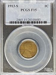 1913-S Lincoln Cent F15 PCGS