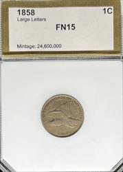1858 Flying Eagle Cent Large Letters F15 PCI