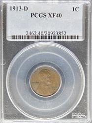 1913-D Lincoln Cent XF40 PCGS