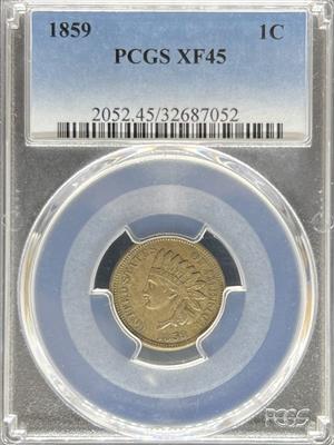 1859 Indian Cent XF45 PCGS