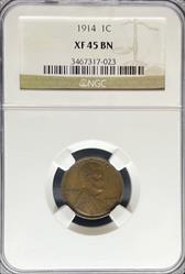 1914 Lincoln Cent XF45BN NGC