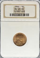 1944 Lincoln Cent MS65RD NGC