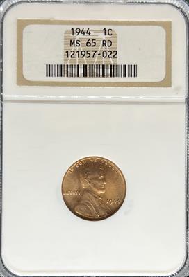 1944 Lincoln Cent MS65RD NGC
