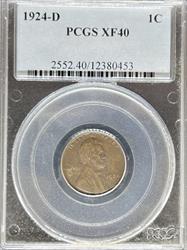 1924-D Lincoln Cent XF40BN PCGS