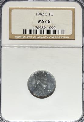 1943-S Lincoln Cent MS66 NGC