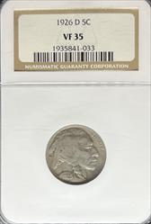 1926-D Buffalo Nickel VF35 NGC