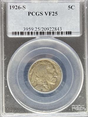 1926-S Buffalo Nickel VF25 PCGS