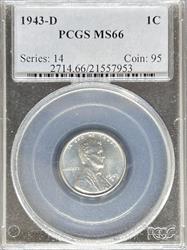 1943-D Lincoln Cent MS66 PCGS