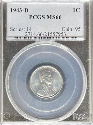 1943-D Lincoln Cent MS66 PCGS
