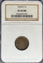 1924-D Lincoln Cent XF45BN NGC