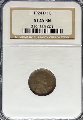 1924-D Lincoln Cent XF45BN NGC
