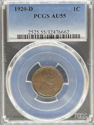 1920-D Lincoln Cent AU55 PCGS