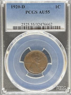 1920-D Lincoln Cent AU55 PCGS