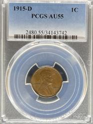1915-D Lincoln Cent AU55 PCGS
