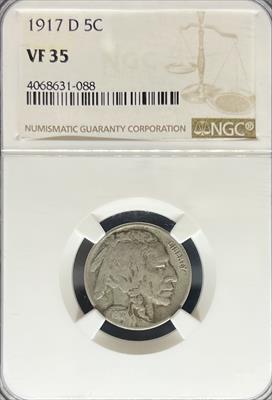 1917-D Buffalo Nickel VF35 NGC