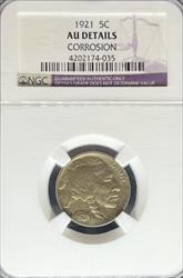 1921 Buffalo Nickel AU DETAILS NGC