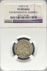 1920-S Buffalo Nickel VF DETAILS NGC
