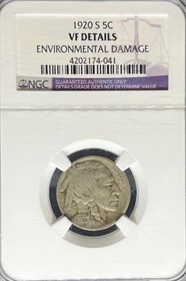 1920-S Buffalo Nickel VF DETAILS NGC