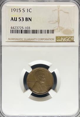 1915-S Lincoln Cent AU53BN NGC