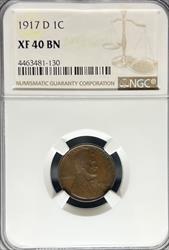 1917-D Lincoln Cent XF40BN NGC