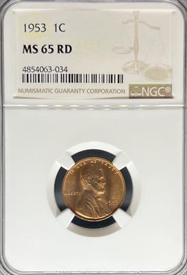 1953 Lincoln Cent MS65RD NGC