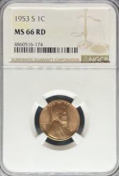 1953-S Lincoln Cent MS66RD NGC
