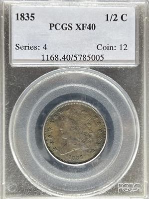 1835 Classic Head Half Cent XF40 PCGS