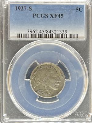 1927-S Buffalo Nickel XF45 PCGS