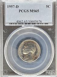 1957-D Jefferson Nickel MS65 PCGS
