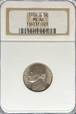 1950-D Jefferson Nickel MS66 NGC