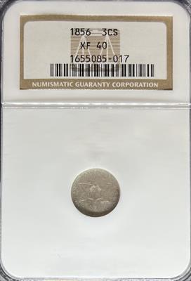 1856 Three Cent Silver XF40 NGC