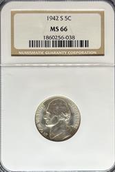 1942-S Jefferson Nickel MS66 NGC