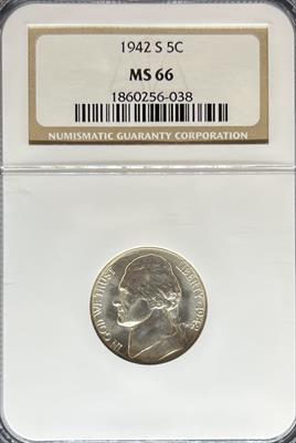 1942-S Jefferson Nickel MS66 NGC