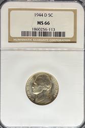 1944-D Jefferson Nickel MS66 NGC