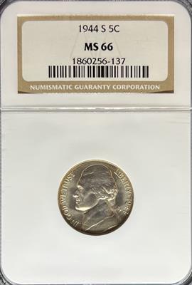 1944-S Jefferson Nickel MS66 NGC