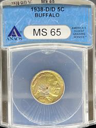 1938-D/D Buffalo Nickel MS65 ANACS