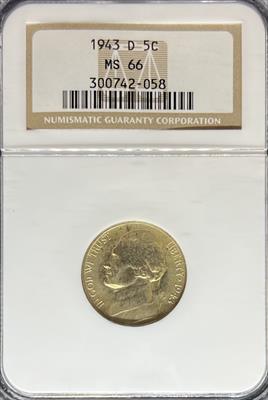 1943-D Jefferson Nickel MS66 NGC