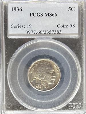 1936 Buffalo Nickel MS66 PCGS