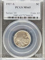 1937-S Buffalo Nickel MS65 PCGS